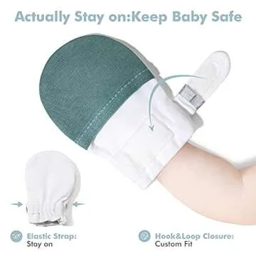 HAPIU Baby Mitten,3 Pack, Emerald&Sage&Storm, 6-12 Months