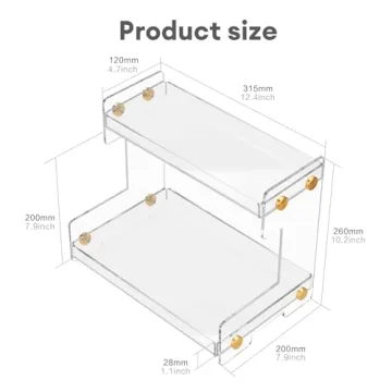 NEWRAIN Elegant 2-Tier Bathroom Organizer for Makeup