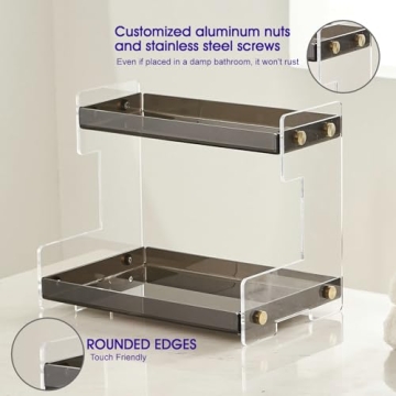 NEWRAIN Elegant 2-Tier Bathroom Organizer for Makeup