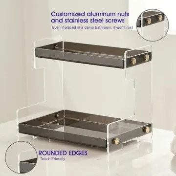NEWRAIN Elegant 2-Tier Bathroom Organizer for Makeup