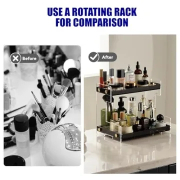 NEWRAIN Elegant 2-Tier Bathroom Organizer for Makeup