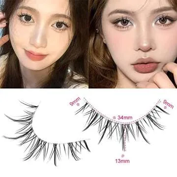 outopen Manga Lashes with Clear Band Japanese Anime Cosplay Eyelashes Asian False Eyelashes Natural ...