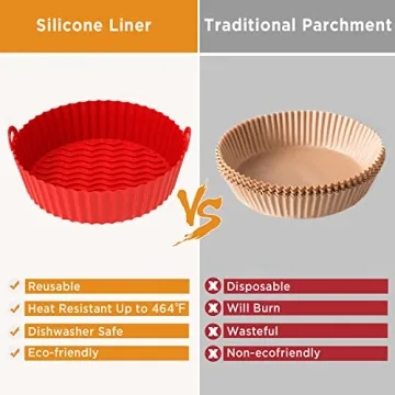 OUTXE Silicone Air Fryer Liners - Reusable & Easy to Clean