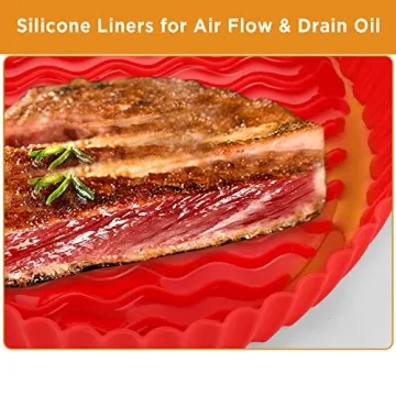OUTXE Silicone Air Fryer Liners - Reusable & Easy to Clean