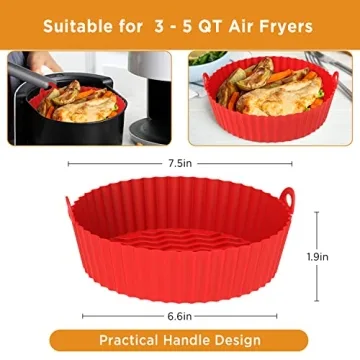 OUTXE Silicone Air Fryer Liners - Reusable & Easy to Clean