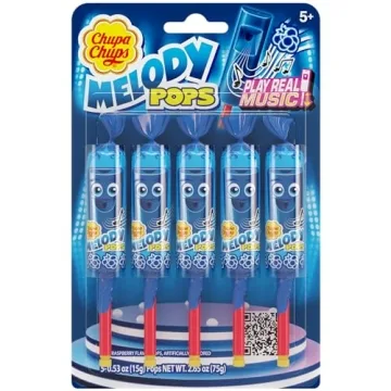 Chupa Chups Whistle Lollipops 5 Count Blue Raspberry