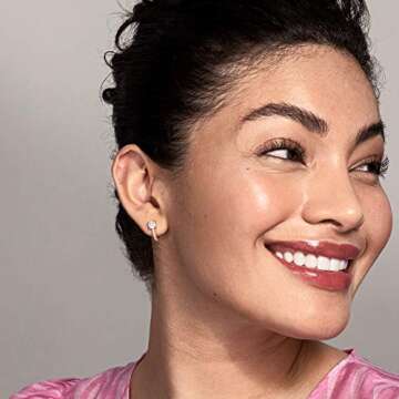 PAVOI 14K Rose Gold Plated Post Cubic Zirconia Cuff Earring Huggie Stud with Main Stone