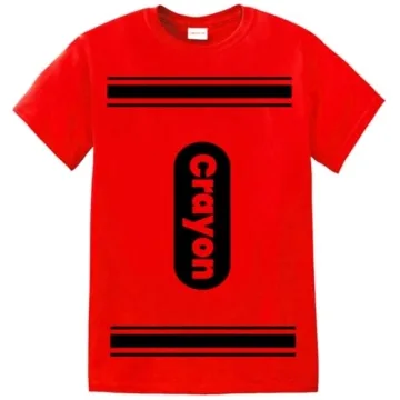 Funny Adult Crayon Halloween Costume T-Shirt | Group Tee in Red Medium