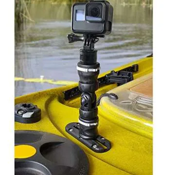 RAILBLAZA MiniPort Kayak Track Mount Base for Rod Holders, Easy Installation with No Tools Required