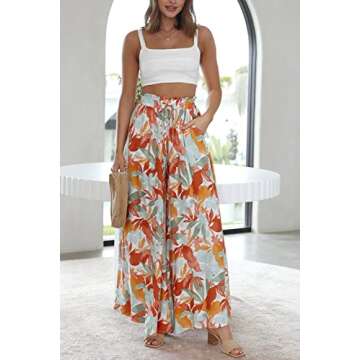 YOCUR Summer High Waisted Wide Leg Pants for Women