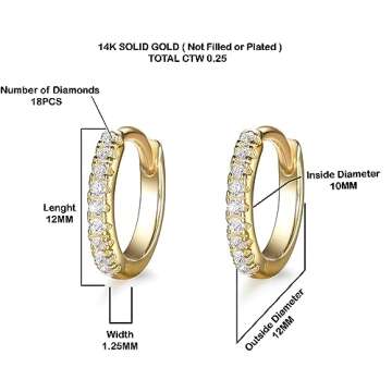 Luxury Diamond Round Hoop Earrings - Perfect Size | Hypoallergenic 14k solid gold