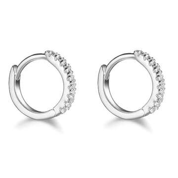 Luxury Diamond Round Hoop Earrings - Perfect Size | Hypoallergenic 14k solid gold