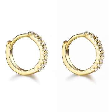 Luxury Diamond Round Hoop Earrings - Perfect Size | Hypoallergenic 14k solid gold