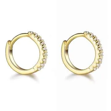 Luxury Diamond Round Hoop Earrings - Perfect Size | Hypoallergenic 14k solid gold