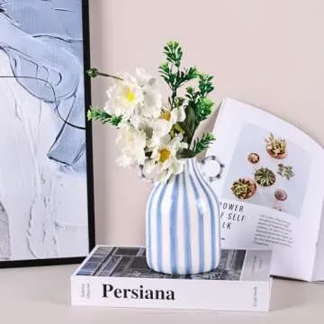 Elegant Blue and White Ceramic Vase for Home Decor