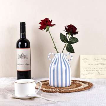 Elegant Blue and White Ceramic Vase for Home Decor