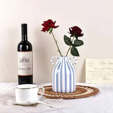 Elegant Blue and White Ceramic Vase for Home Decor
