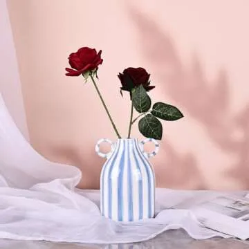 Elegant Blue and White Ceramic Vase for Home Decor