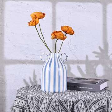 Elegant Blue and White Ceramic Vase for Home Decor
