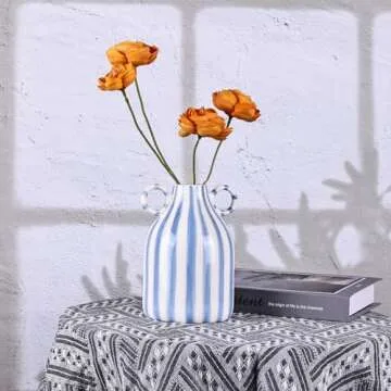 Elegant Blue and White Ceramic Vase for Home Decor