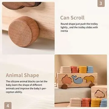 Samonyed Shape Sorter Toy for Toddlers, Montessori Toy for 1 2 3 Year Wooden Sorting & Stacking Toys, Shape & Color Recognition Preschool Educational Toy Learning Activities for Boys Girls