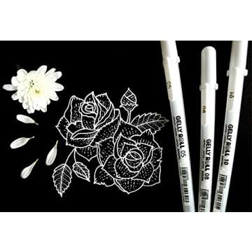 Sakura Gelly Roll White Gel Pens - Smooth Artistic Precision