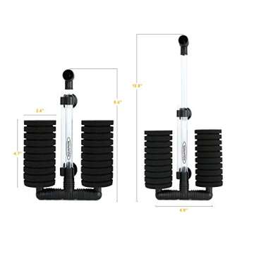 Aquarium Bio Sponge Filter 2 PCS for Fry Betta Shrimp Fish Tank Up to 55 Gallon Each., Quiet, Double...