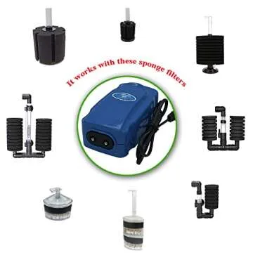 Aquarium Bio Sponge Filter 2 PCS for Fry Betta Shrimp Fish Tank Up to 55 Gallon Each., Quiet, Double Sponges