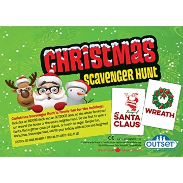 Outset Media Christmas Scavenger Hunt Game - Includes 220 Cards with Holiday Themed Objects Found Both Inside and Outside The Home (Ages 6+)