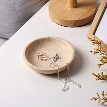 Elegant Travertine Ring Dish Jewelry Tray for Women