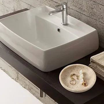 Elegant Travertine Ring Dish Jewelry Tray for Women