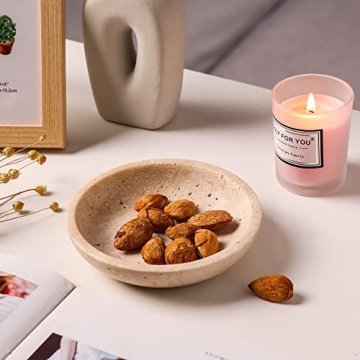 Elegant Travertine Ring Dish Jewelry Tray for Women