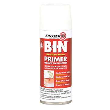 Rust-Oleum 1008 White Zinsser B-I-N Shellac-Base Primer, 13 oz. Aerosol Spray Can (Pack of 6)