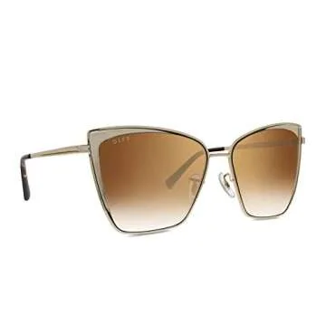 DIFF Becky Cat Eye Sunglasses for Women UV400 Gold Gradient