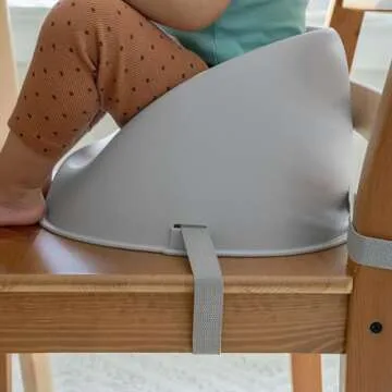 Ingenuity: ity by Ingenuity My Spot Easy-Clean Baby Booster Feeding Chair, 3-Point Harness, Washable Removable Straps - Grey