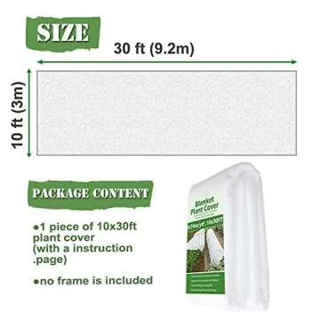 Premium Plant Frost Cover 10ft x 30ft for Winter Protection
