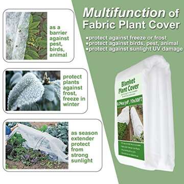Premium Plant Frost Cover 10ft x 30ft for Winter Protection