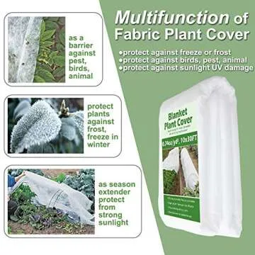 Premium Plant Frost Cover 10ft x 30ft for Winter Protection