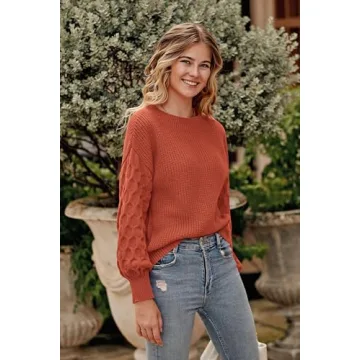 PRETTYGARDEN Women's 2024 Orange Chunky Knit Sweater