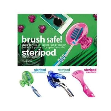 Steripod Clip-on Toothbrush Protector - Travel & Home