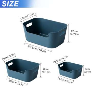 OWill 12-Pack Mixed Plastic Storage B-ins and Baskets for Efficient Home Classroom Organization - Small Containers in Multiple Colors for Kitchen, Cupboard Box, Bathroom Organizer on Shelves and Tubs