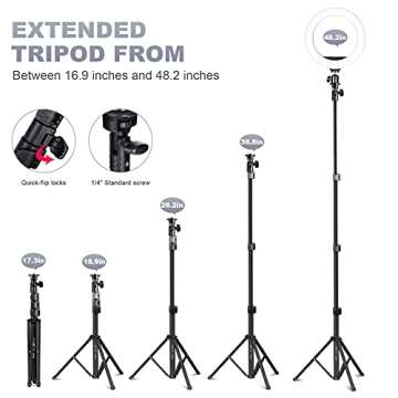 PHOPIK 8'' Adjustable Selfie Ring Light for All