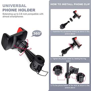 PHOPIK 8'' Adjustable Selfie Ring Light for All