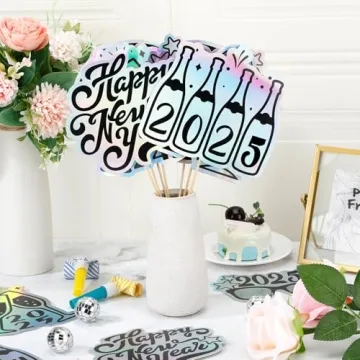 Wenqik 40 Pcs Happy New Year Centerpiece Sticks for 2025