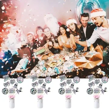 Wenqik 40 Pcs Happy New Year Centerpiece Sticks for 2025