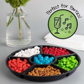 Plasticpro 6 Sectional Serving Platters - Durable & Elegant