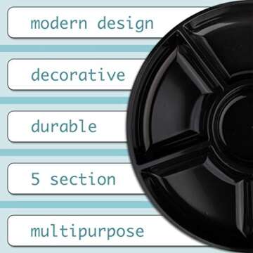 Plasticpro 6 Sectional Serving Platters - Durable & Elegant