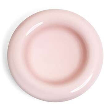 CatGuru Ceramic Cat Bowls - No Spill, Whisker Stress Free, Non Skid for Food and Water (Torus, Pink)