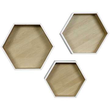 Stylish Sorbus® Floating Hexagon Shelves (Set of 3)