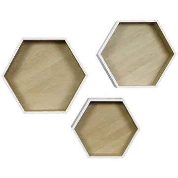Stylish Sorbus® Floating Hexagon Shelves (Set of 3)